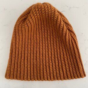 Hand Crafted Unisex Cozy Neutral Knit Toque Burnt Orange/Gold Sz OS NWOT